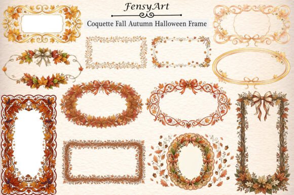 Coquette Fall Autumn Halloween Frame: Elevating Seasonal Design with Feminine Charm