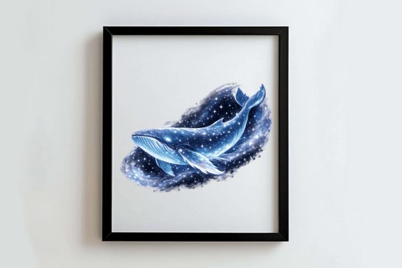 Cosmic Galaxy Whale PNG: Celestial Design Asset