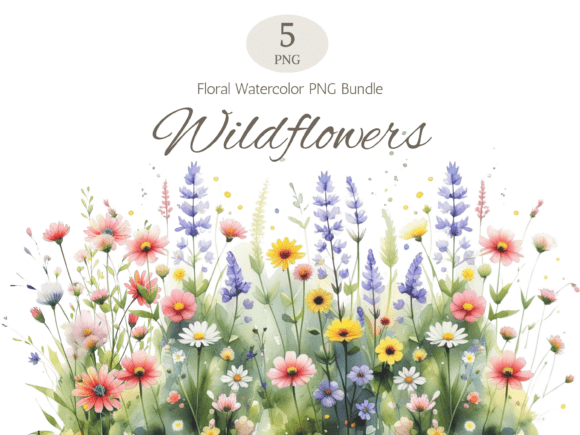 Elevating Creative Projects with the Watercolor Wildflower Border Bundle