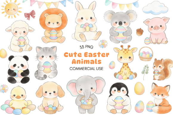 Elevating Spring Projects with the Cute Easter Animals Clipart Bundle