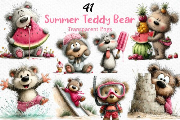 Funny Summer Teddy Bear Clipart PNG: Selecting Quality Assets for Creative Projects