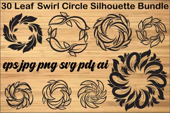 Leaf Swirl Circle SVG Bundle: Versatile Botanical Designs for Every Project