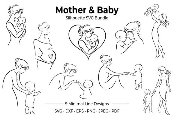 Motherhood Silhouette SVG Bundle: A Complete Visual Narrative for Crafters