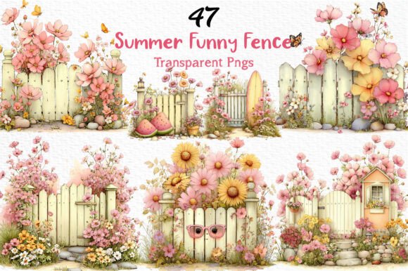 Summer Funny Fence Clipart PNG: Adding Whimsy to Your Seasonal Designs