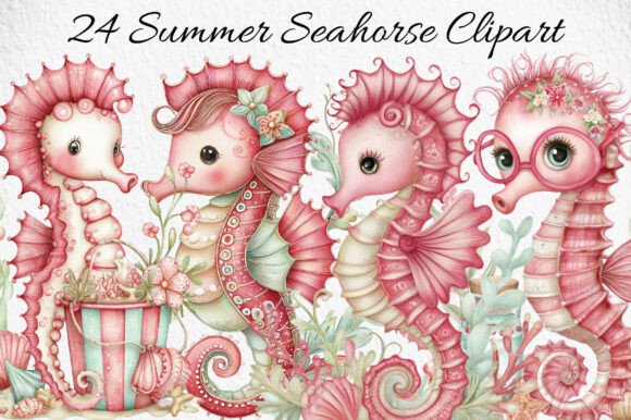 Summer Seahorse Clipart for Creative Projects